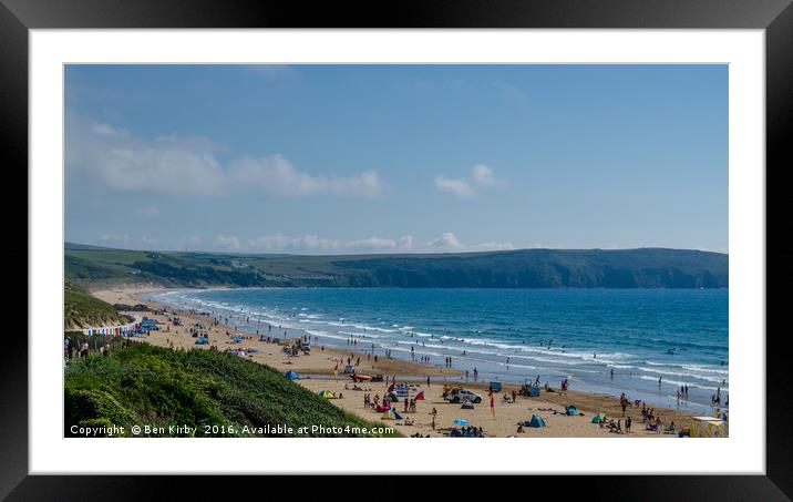 Sunny Woolacombe Beach Framed Mounted Print by Ben Kirby