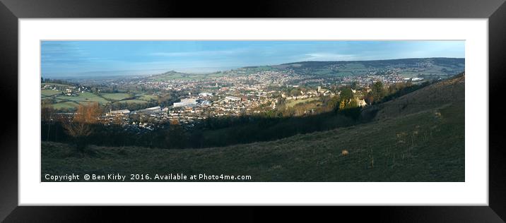 Stroud Town From Rodborough Common Framed Mounted Print by Ben Kirby