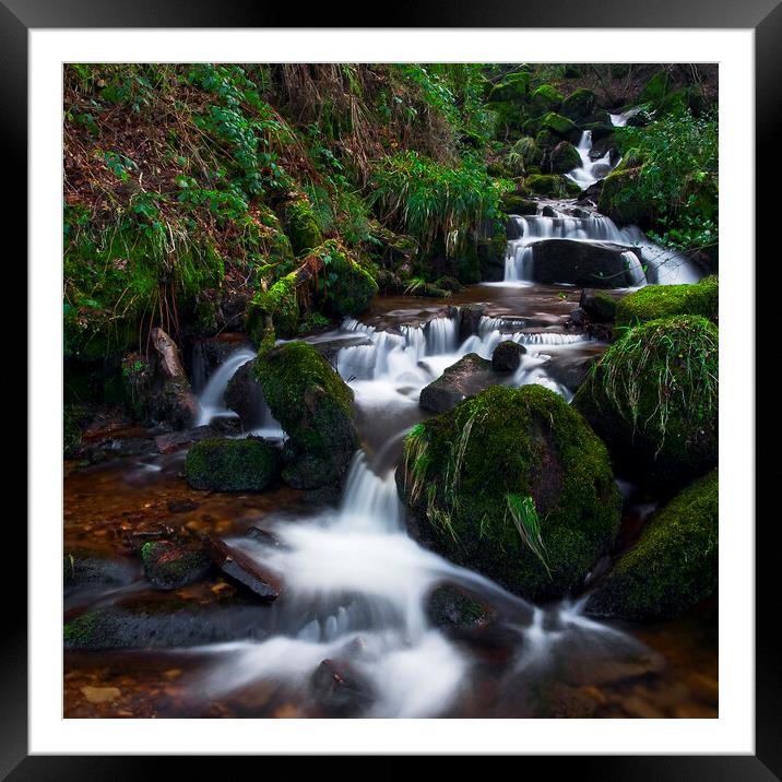 Majestic Waterfall in Yorkshire Framed Mounted Print by Jim Round