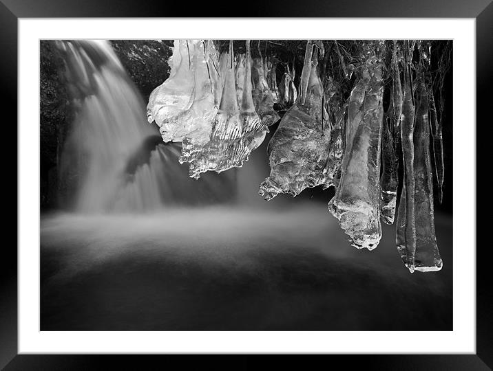 Ice Pendulums, Yorkshire Dales. Framed Mounted Print by Jim Round