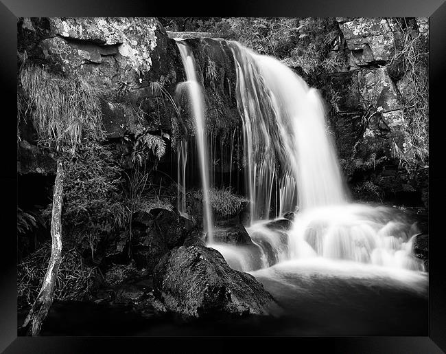 Majestic Flowing Waterfall in Scottish Highlands Framed Print by Jim Round