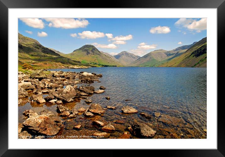 Wast water in the Lakes UK Framed Mounted Print by Philip Gough