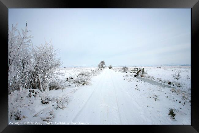 Winter on the Somerset Levels Framed Print by Philip Gough