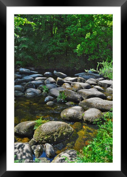 River Bed Rocks Framed Mounted Print by Philip Gough
