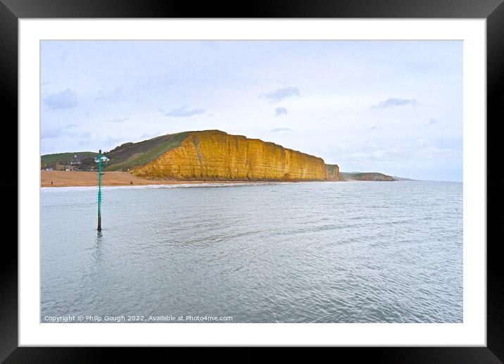 East Cliff at West Bay Framed Mounted Print by Philip Gough