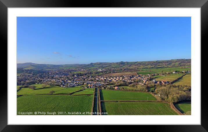 Beaminster In Dorset (Air View) Framed Mounted Print by Philip Gough