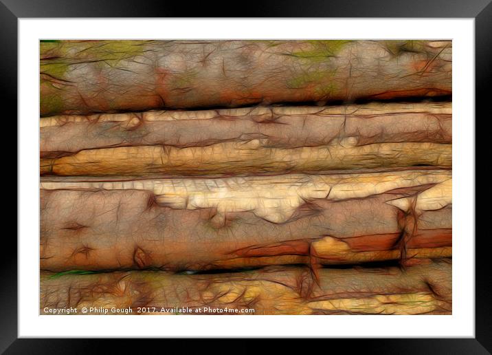 Logs Framed Mounted Print by Philip Gough