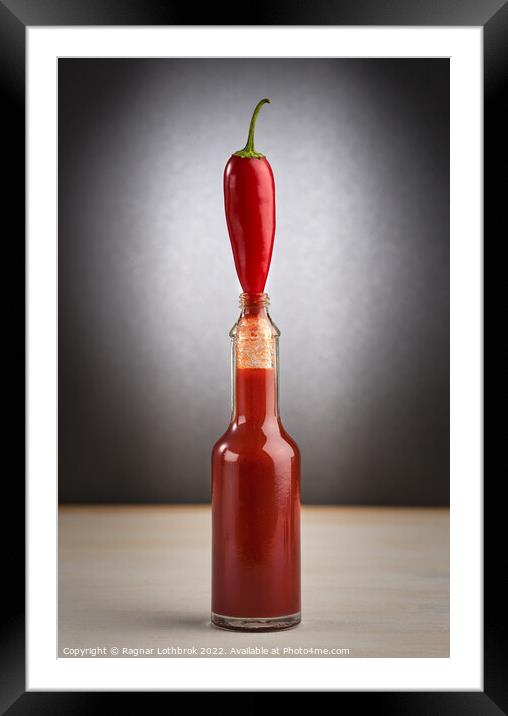 Hot sauce and chili peppers Framed Mounted Print by Ragnar Lothbrok