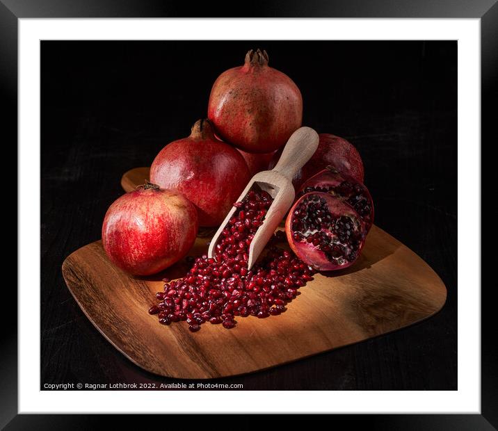 Fresh pomegranate fruits and seeds Framed Mounted Print by Ragnar Lothbrok