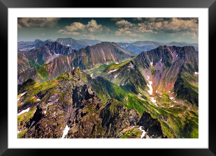 Landscape with Fagaras mountains in Romania Framed Mounted Print by Ragnar Lothbrok