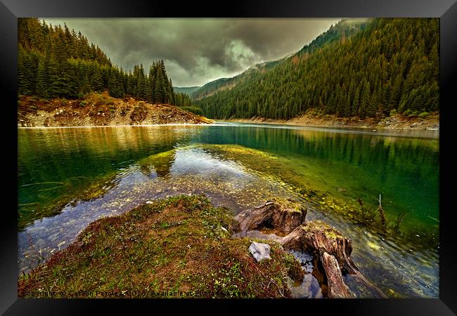 Galbenu lake in Romania Framed Print by Ragnar Lothbrok