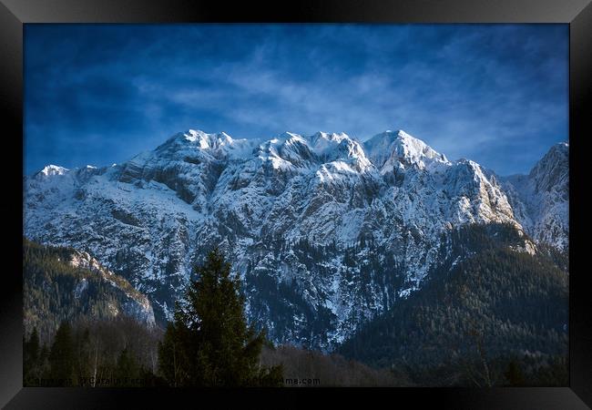 Winter landscape with rocky mountains Framed Print by Ragnar Lothbrok