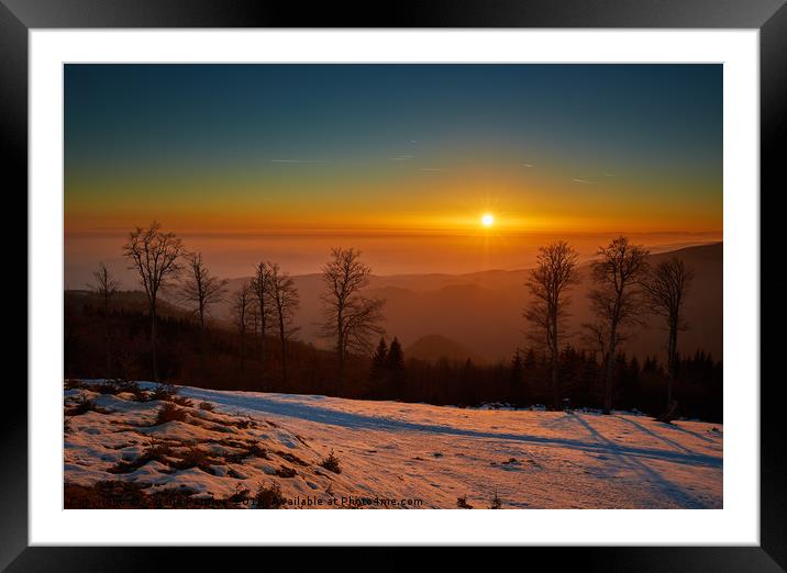 Sunset with sun in the frame Framed Mounted Print by Ragnar Lothbrok