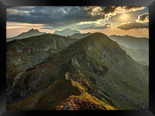 Mountain range at sunset Framed Print by Ragnar Lothbrok