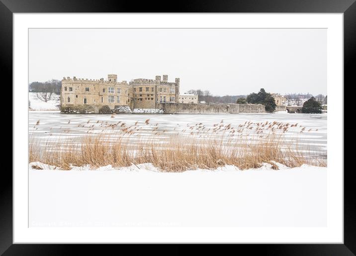 Snowy  Leeds Castle  Framed Mounted Print by Ricky Swift