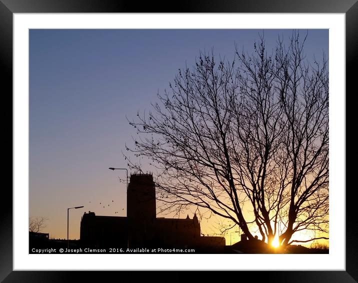 Liverpool Anglican Cathedral at sunrise Framed Mounted Print by Joseph Clemson