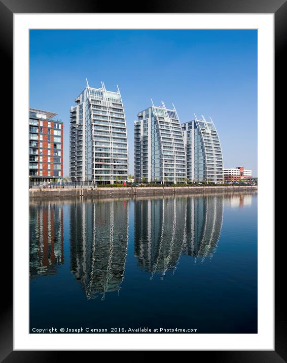 NV Buildings apartments Salford Quays Framed Mounted Print by Joseph Clemson