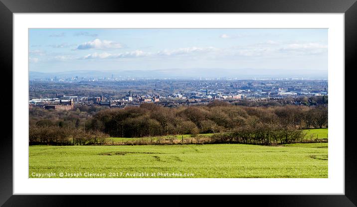 Bolton skyline panorama Framed Mounted Print by Joseph Clemson