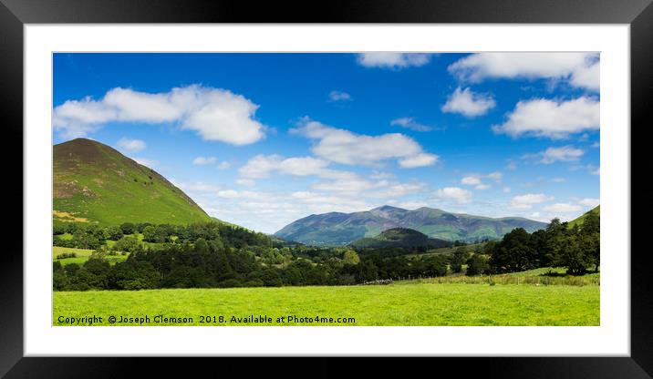 Newlands valley in the Lake District Framed Mounted Print by Joseph Clemson