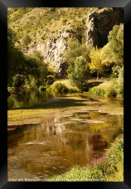 Small river among hills in Croatia Framed Print by Barbara Vizhanyo
