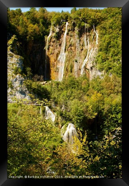 Waterfalls in Plitvice National Park Framed Print by Barbara Vizhanyo
