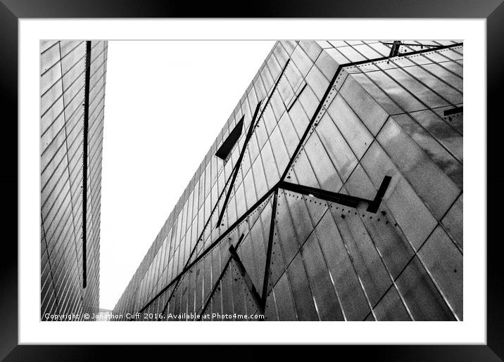 Strong lines on the Jewish Museum in Berlin Framed Mounted Print by Jonathon Cuff