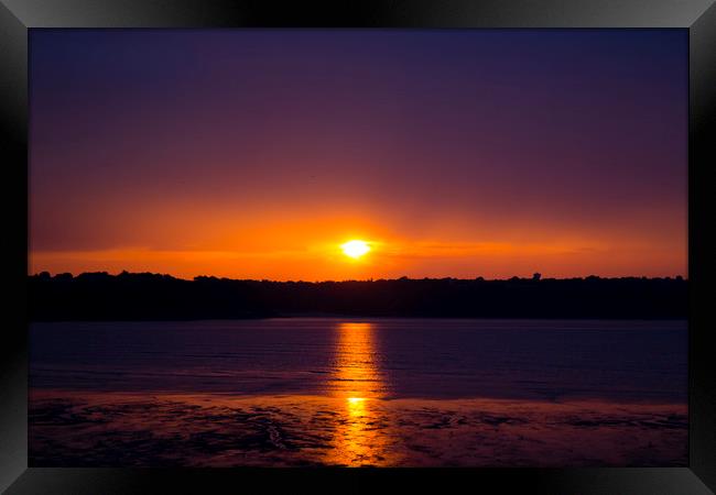 Sunset in Bretagne Framed Print by michael Bryan