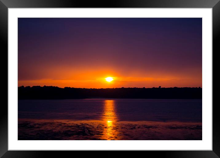 Sunset in Bretagne Framed Mounted Print by michael Bryan