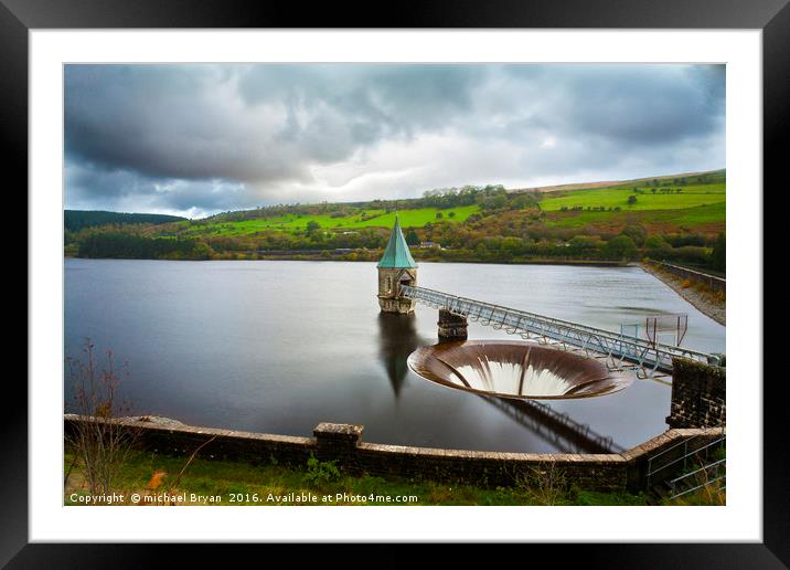 Pontsticill  Resevoir Tower Framed Mounted Print by michael Bryan