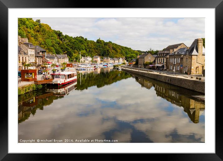 Dinan Port,Brittany ,France Framed Mounted Print by michael Bryan