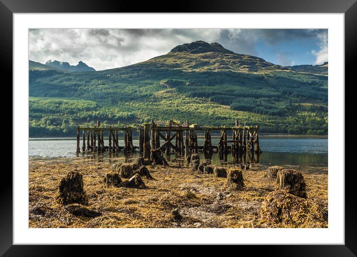 Crumbling Scottish Pier Framed Mounted Print by George Cairns