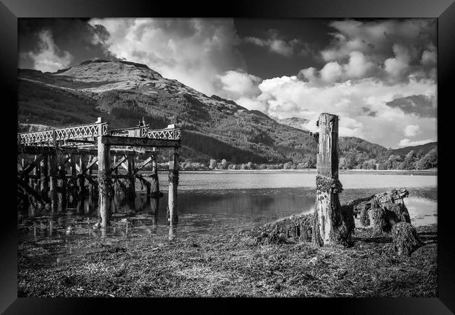 Crumbling Scottish Pier Framed Print by George Cairns