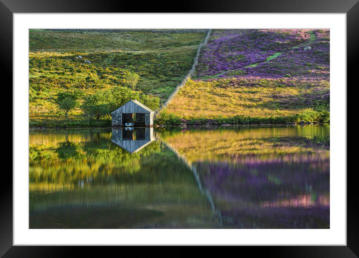 Boat House Reflection, Llynnau Cregennen Framed Mounted Print by Janette Hill