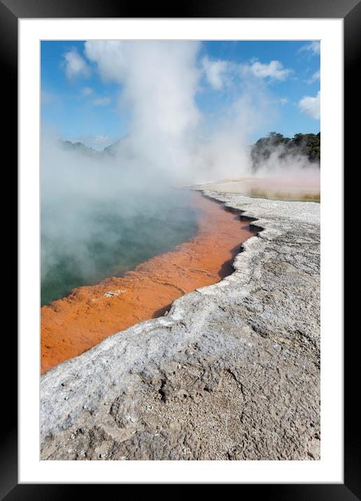 Champagne Pool, Rotorura Framed Mounted Print by Janette Hill