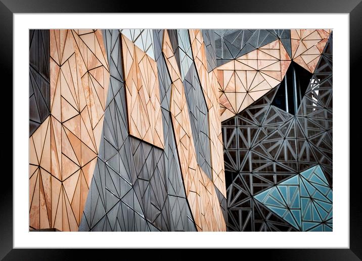Abstract Federation Square Melbourne Framed Mounted Print by Janette Hill
