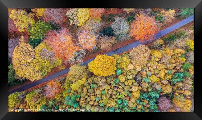 A Kaleidoscope of Autumn Colours Framed Print by John Carson