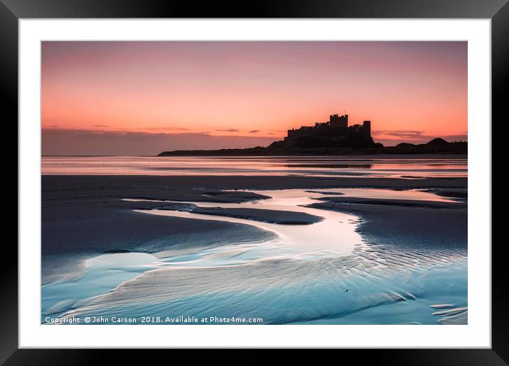  Sunrise at Bamburgh Castle Framed Mounted Print by John Carson