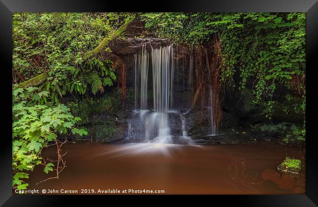 Discover the Enchanting Routin Linn Waterfall Framed Print by John Carson