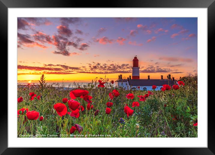 A Majestic Sunrise at Souter Lighthouse Framed Mounted Print by John Carson