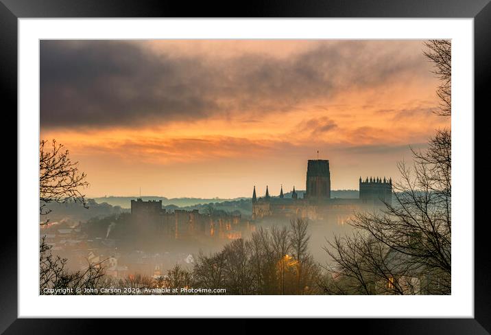 Mystical Morning at Durham Cathedral Framed Mounted Print by John Carson
