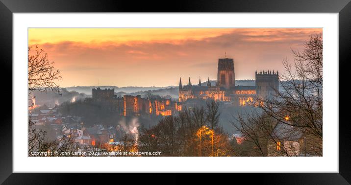  Sunrise Over Durham Cathedral Framed Mounted Print by John Carson