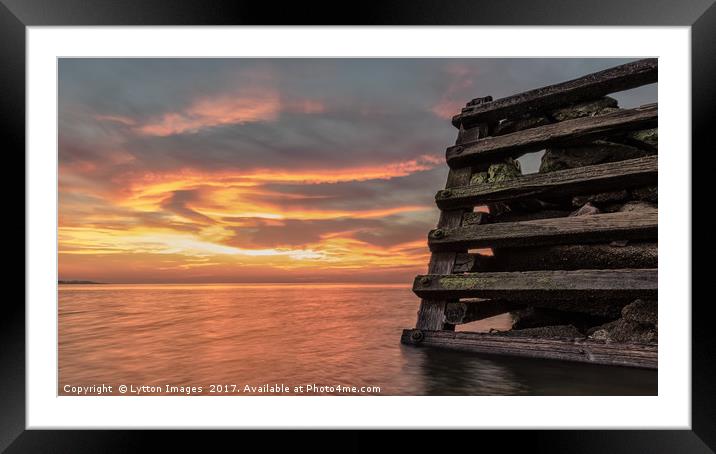 Hampton Pier Sunset Framed Mounted Print by Wayne Lytton