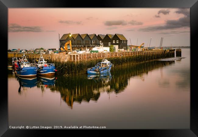 Morning Skies - Whitstable Harbour Framed Print by Wayne Lytton