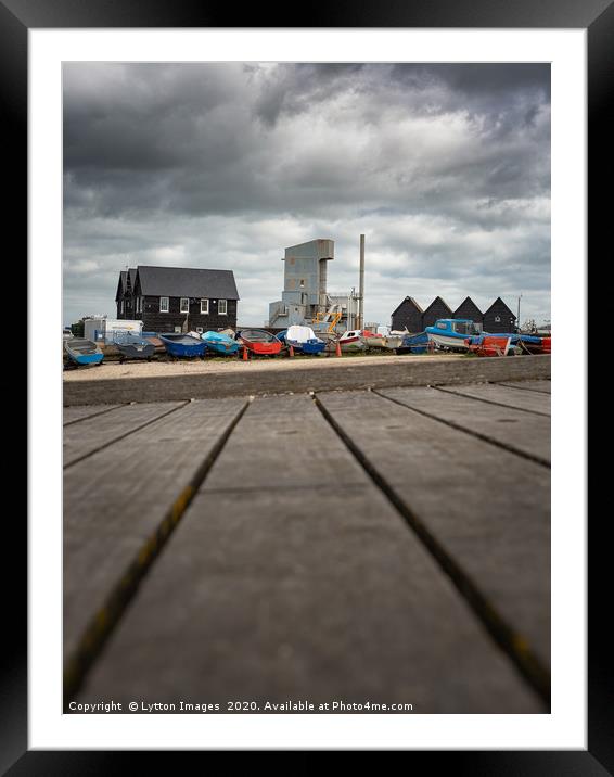 Whitstable Fishing Huts Framed Mounted Print by Wayne Lytton