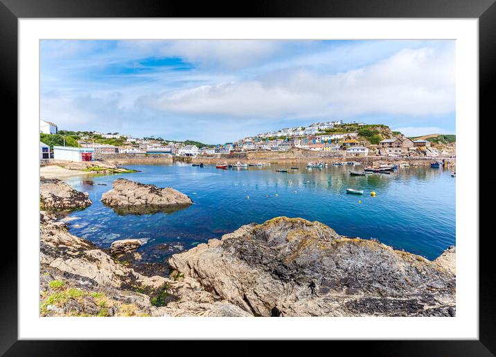 The picturesque fishing village of Mevagissey Framed Mounted Print by Kevin Snelling