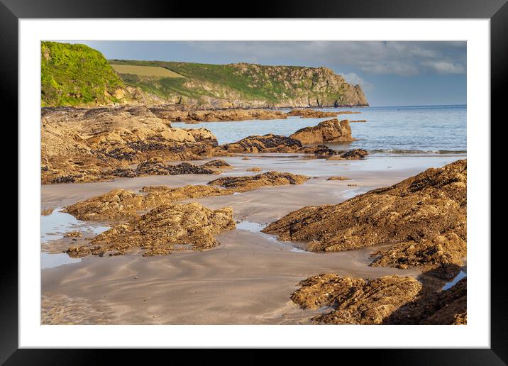 Serene natural beauty of Pendower and Carne Beach Framed Mounted Print by Kevin Snelling
