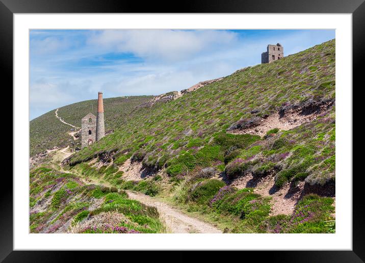 A Historic Cornish Tin Mine Framed Mounted Print by Kevin Snelling