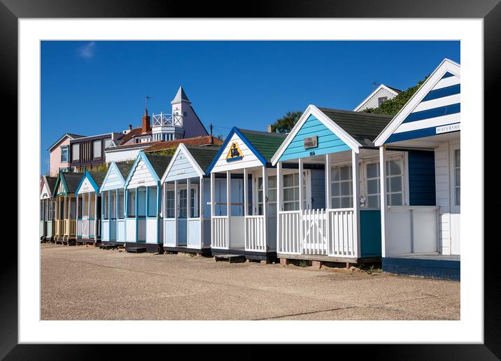 Southwold beach huts Framed Mounted Print by Kevin Snelling