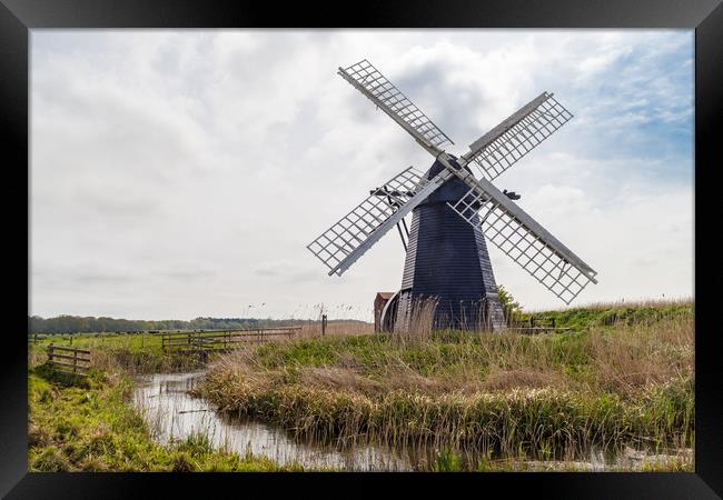 Majestic Herringfleet Windmill Framed Print by Kevin Snelling