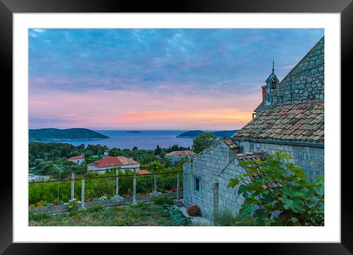 Dusk on the Croatian  coast Framed Mounted Print by Kevin Snelling